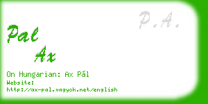 pal ax business card